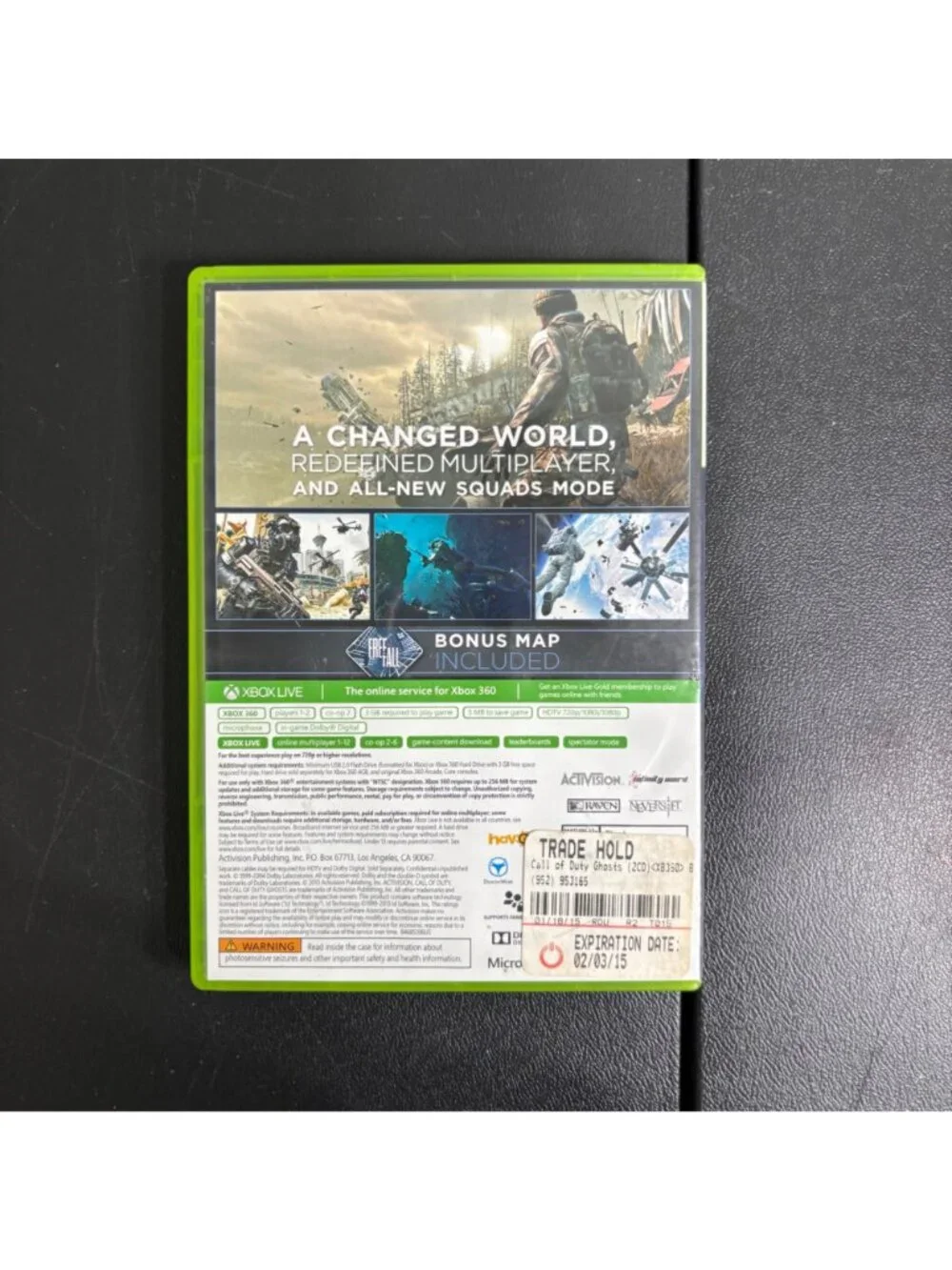 Call Of Duty Ghosts Xbox 360 Two-Disc Set With Case & Season Pass Insert